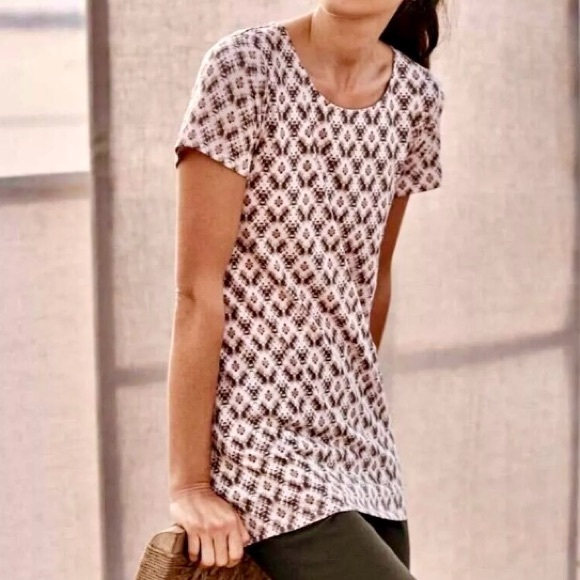 J. Jill Pure Jill Scoop-Neck Elliptical Tee Women’s Size 2X Southwestern Print - Picture 1 of 8